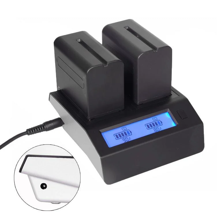 Для 2-х аккумуляторов с LED дисплеем SONY NP-F970/NP-F770/NP-F550/NP-F570 и т.д.