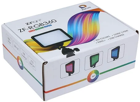 Прожектор LED  накамерный ZF-RGB 360 цветной, фото 2