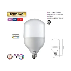 Светодиодная (LED) лампа 40W 6400K E27 для съёмки, фото 2