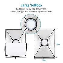 Софтбокс 50×70 с LED лампой с теплым и холодным светом на стойке, фото 3
