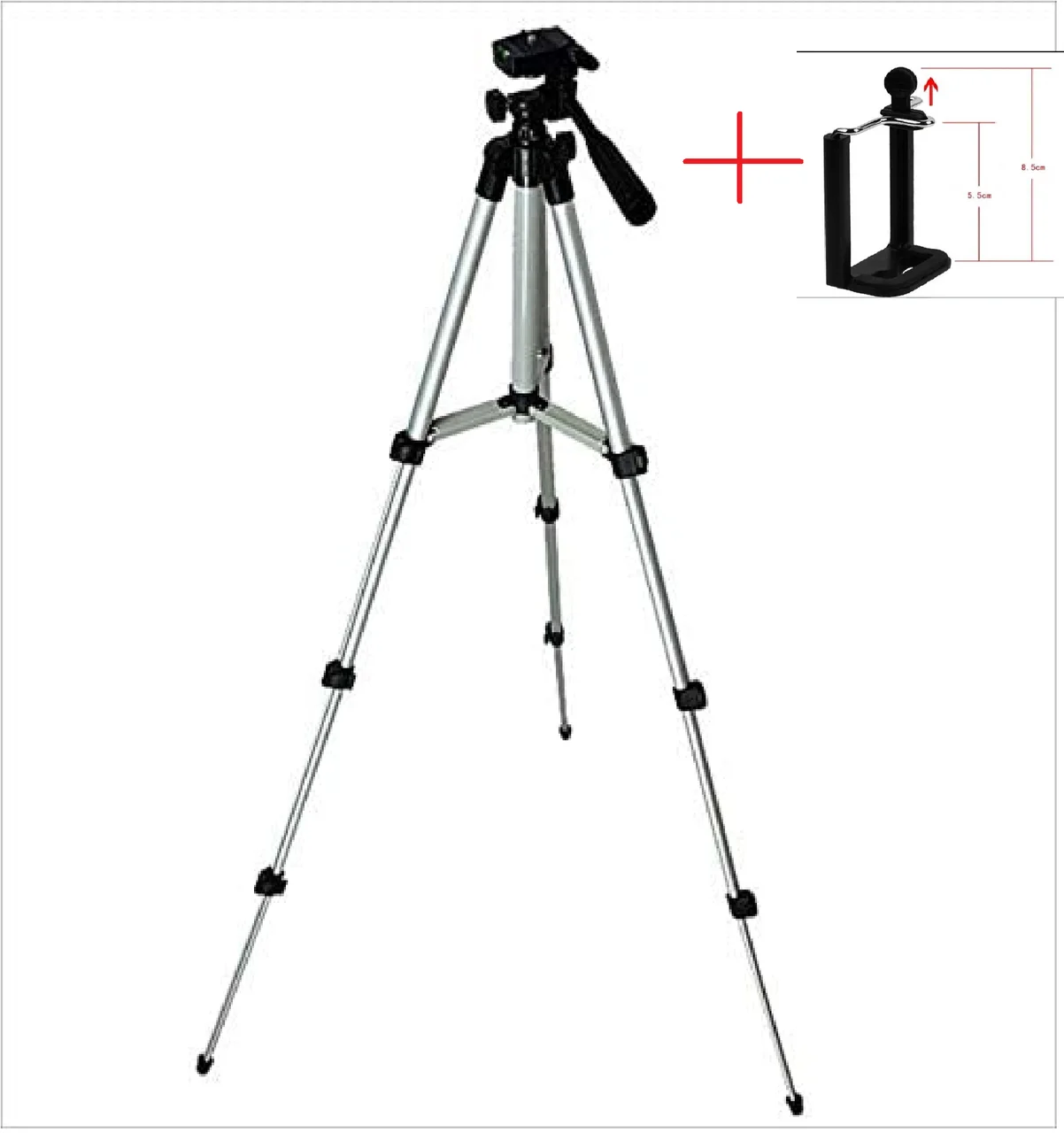 Штатив для фотоаппарата/телефона 110см/ трипод 3120A Silver+ чехол