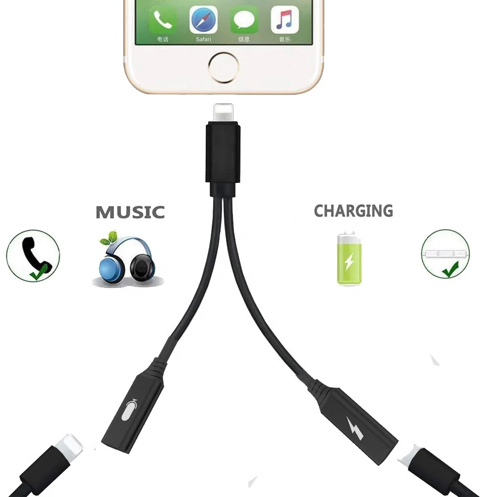 Разветвитель на зарядное устройство и наушники для iPhone