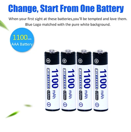 Аккумуляторы перезаряжаемые AAA 1100mah  Ni-MH Doublepow, 4 шт, фото 2