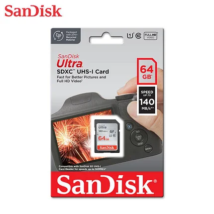 SanDisk карта памяти Ultra SDHC UHS 64Gb 140 MB/s 3, фото 2