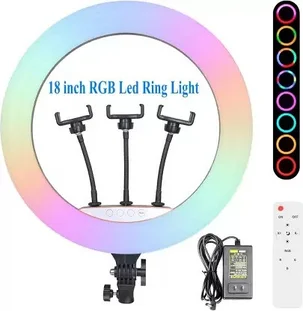 Цветная  кольцевая лампа RGB Ring Fill Light 45 см, фото 2