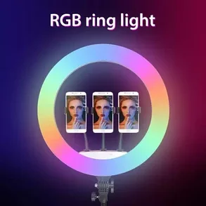 Цветная  кольцевая лампа RGB Ring Fill Light 45 см, фото 2