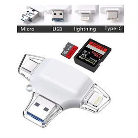 Карт-ридер USB 3.0 / USB Type C (USB-C) / 8-контактный разъем Lightning / микро-USB белый