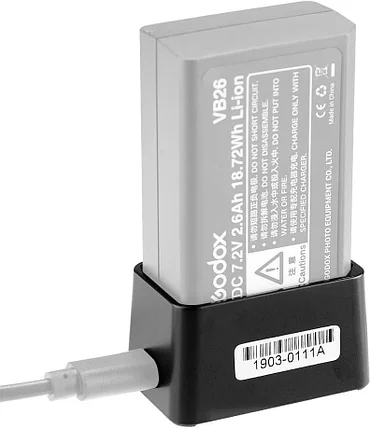 Зарядное устройство Godox VC26 USB для Вспышка  Godox V1C/N TTL для Canon/Nikon, фото 2