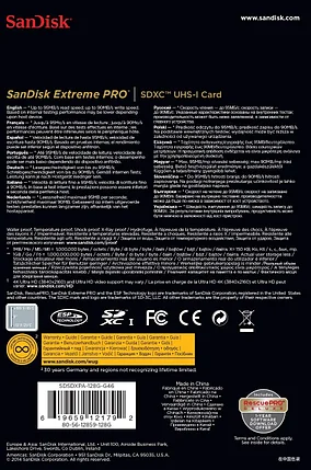 Карта памяти SanDisk Extreme PRO 128GB  80MB, фото 2