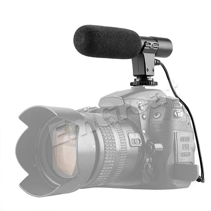 Накамерный микрофон MIC-01 мини для Canon/ Nikon от ISHOOT, фото 2