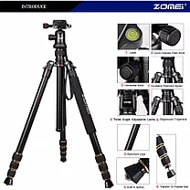 Штатив+ монопод 2в1 Zomei Z688 для фото и видео/ до 12кг/163см, фото 3