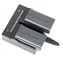 Зарядное устройство для 2-х аккумуляторов SONY NP-F970/NP-F770/NP-F550/NP-F570 и т.д., фото 3